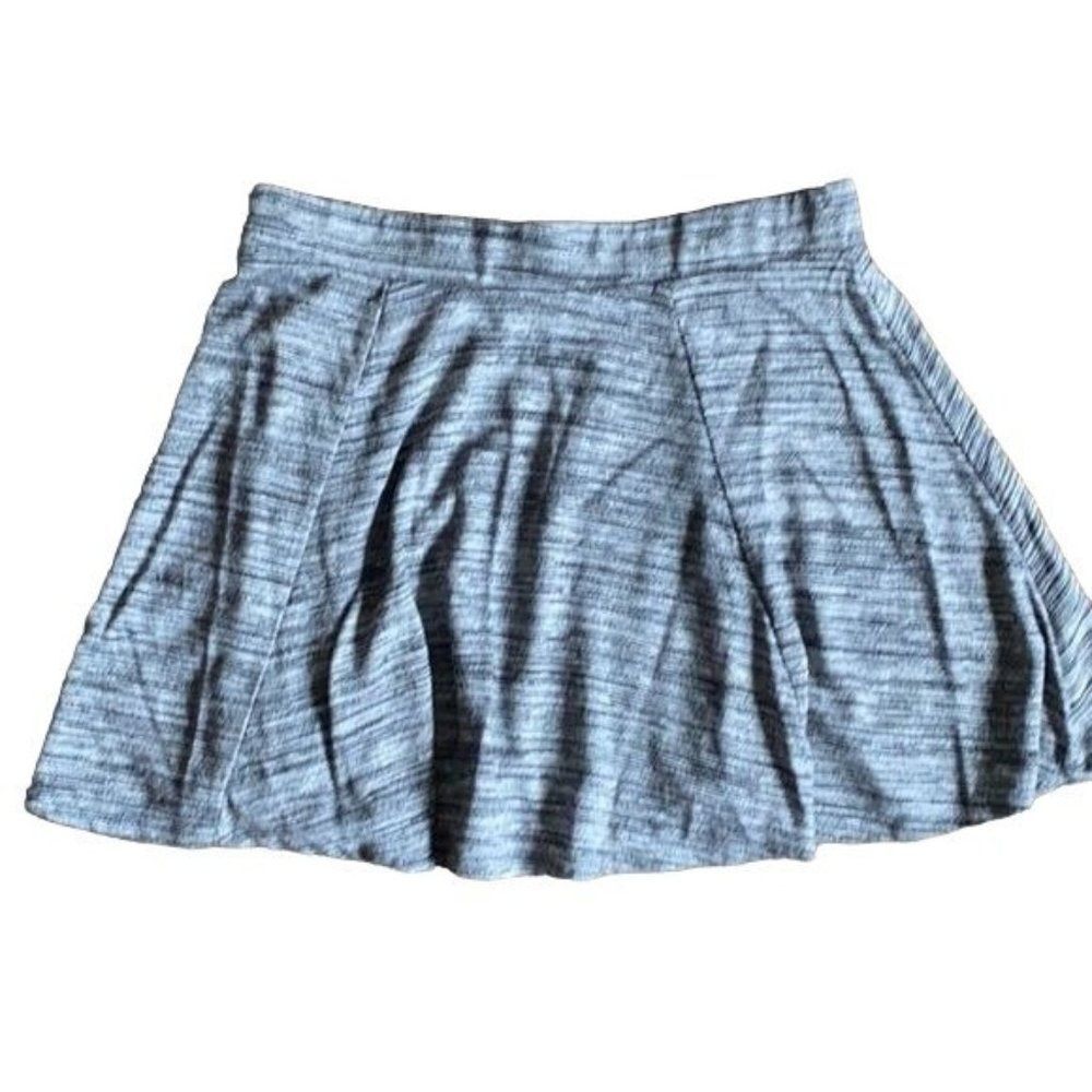 Forever 21 Large Gray Space Dye Flared Mini Skirt Short Soft Casual Festival